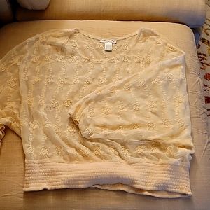 Sheer Lace Bishop Sleeve Blouse